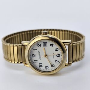 Timex Carriage 28MM Women's Watch White Dial Gold Expansion Band‎ 6" New Battery